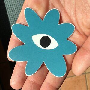 Blue All Seeing Eye Flower Sticker